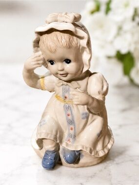 Vintage Porcelain Little Girl Figurine Collectible Decor Cottagecore Accent